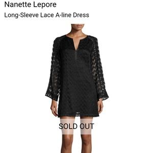Nanette Lepore Black Chevron Dress